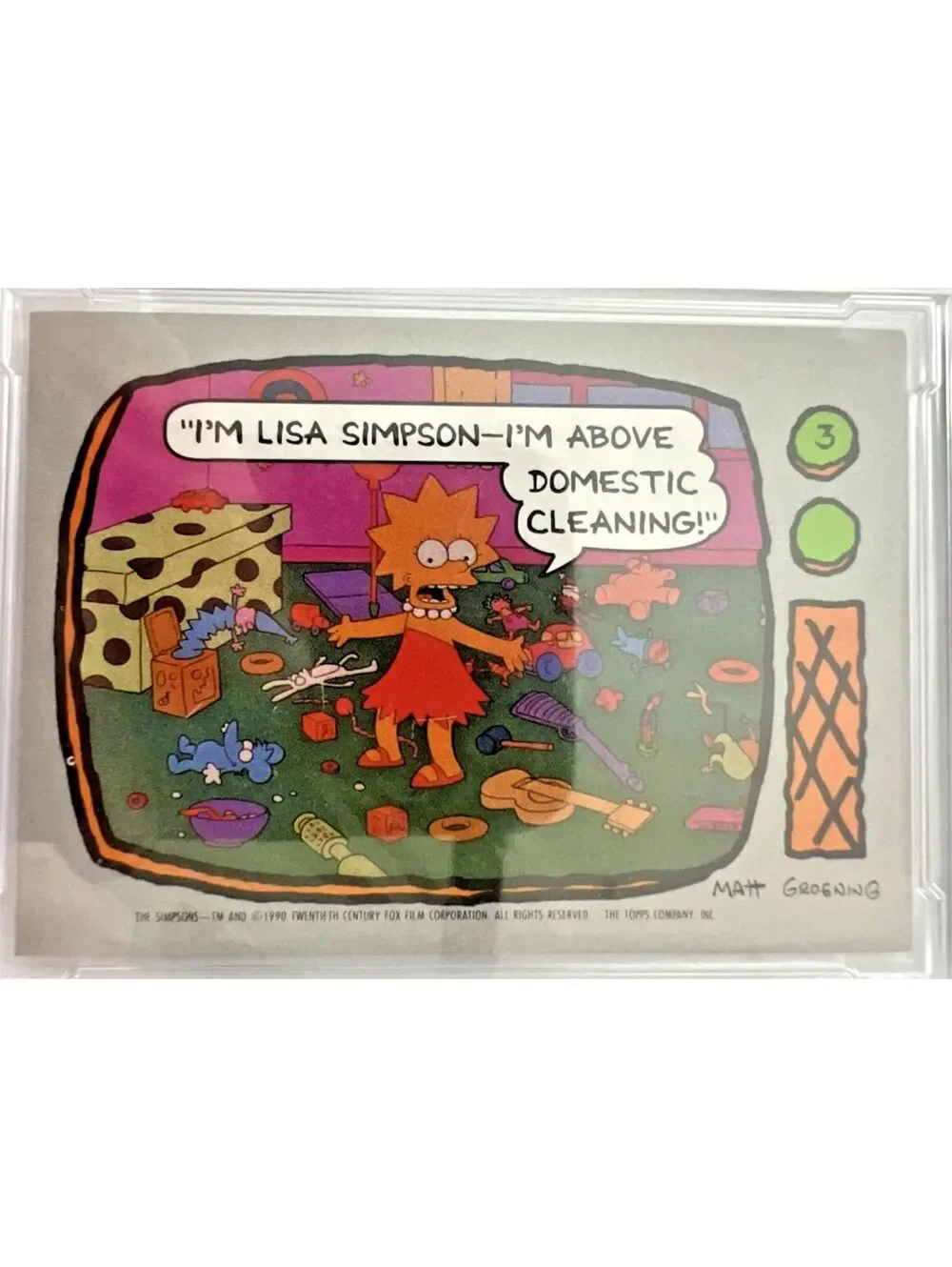 1990 Topps SIMPSONS #39 I'm Lisa Simpson I'm Above Domestic Cleaning Graded 6.5